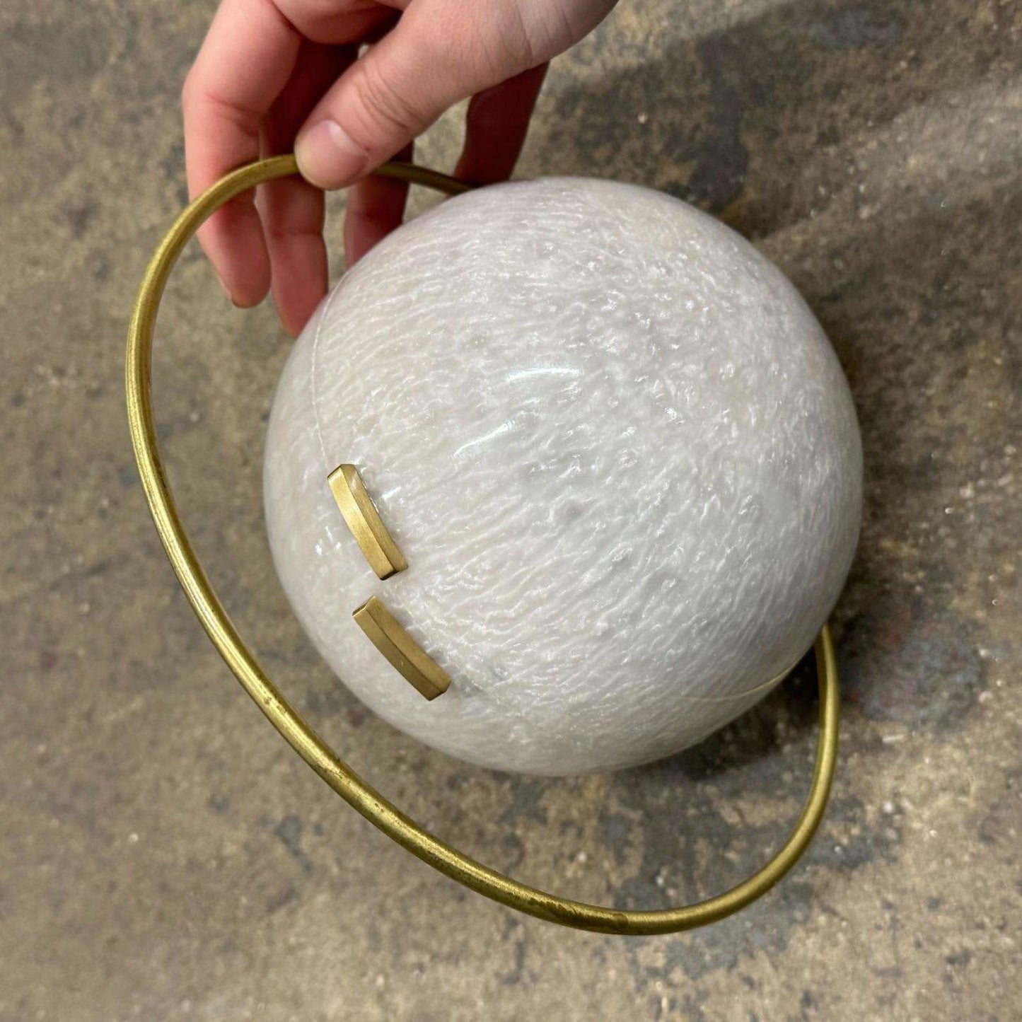 Auvré Daylight Orb Evening Clutch in Pearl White
