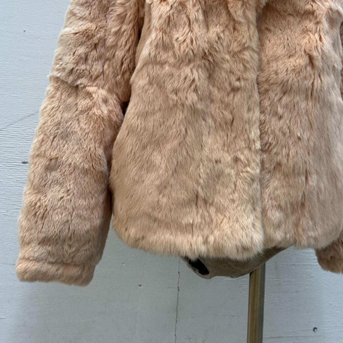 Vintage Blush Pink Rabbit & Fox Fur Jacket Coat