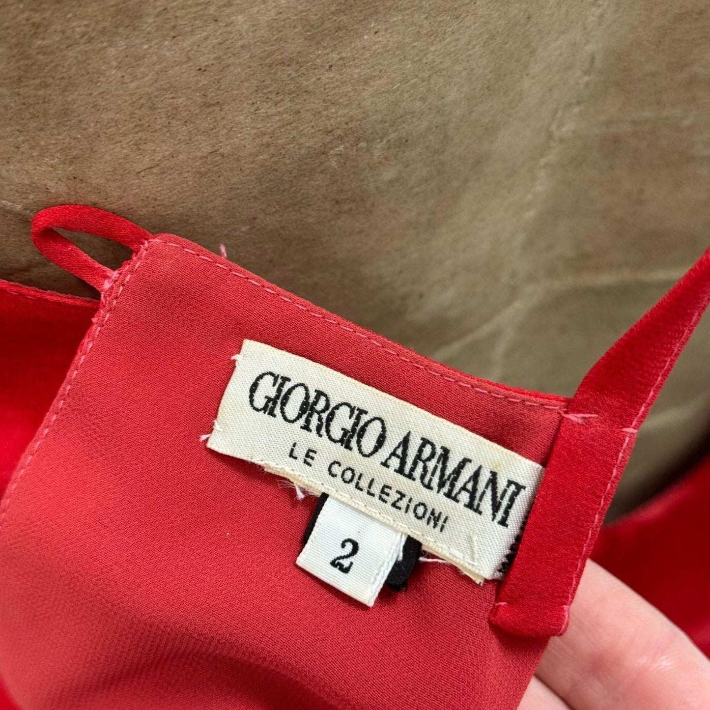 Authentic 90s Giorgio Armani 100% Silk Red Sample Set