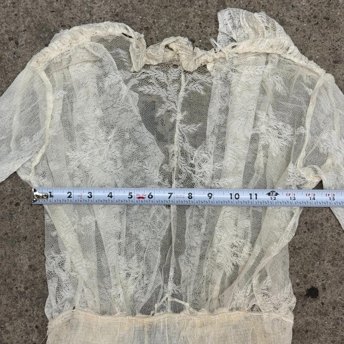 Antique 1910s Edwardian Tea Gown XS White Cotton Lawn Lace Lingerie Dress Bridal