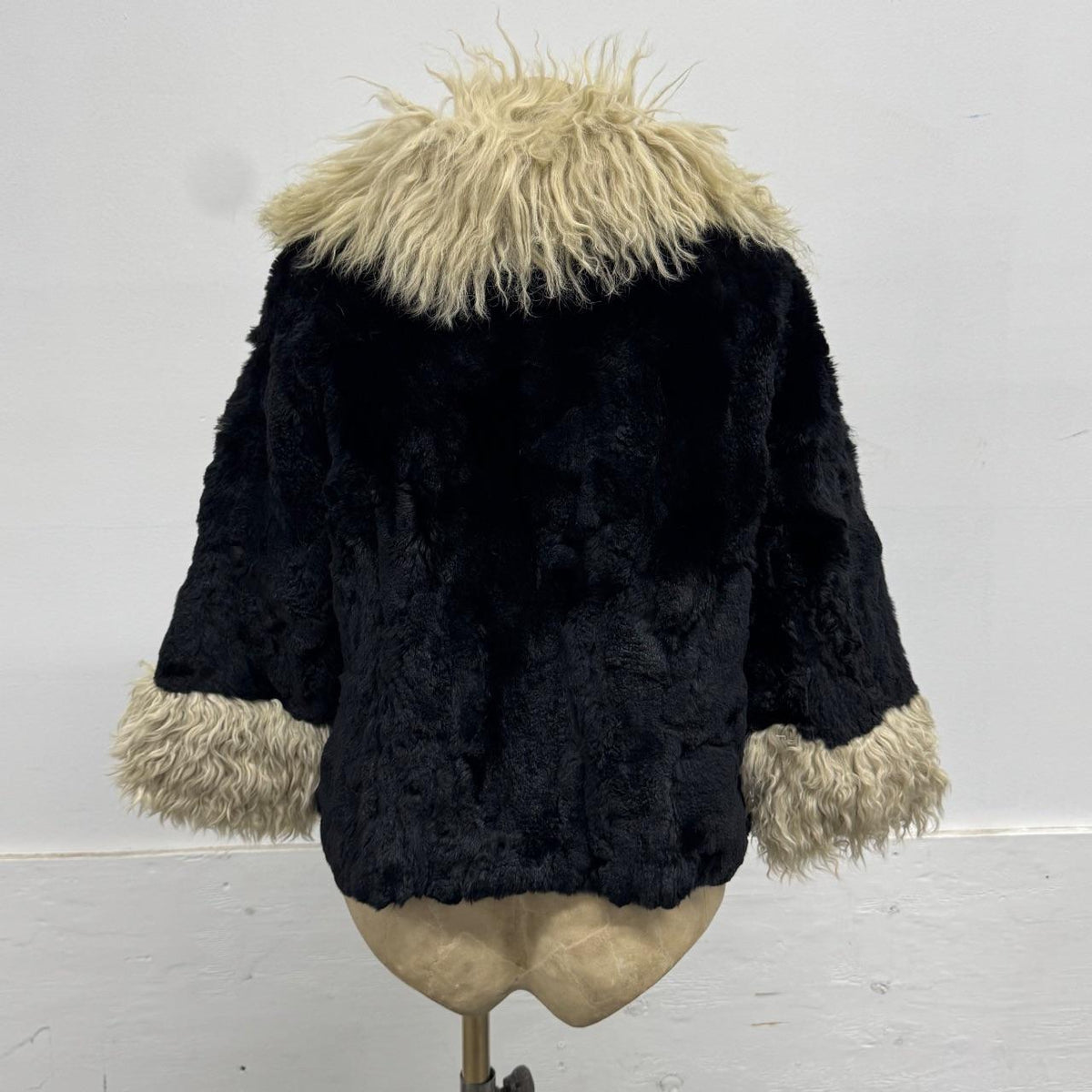 Vintage Y2K Black Rabbit & Wool Jacket Coat