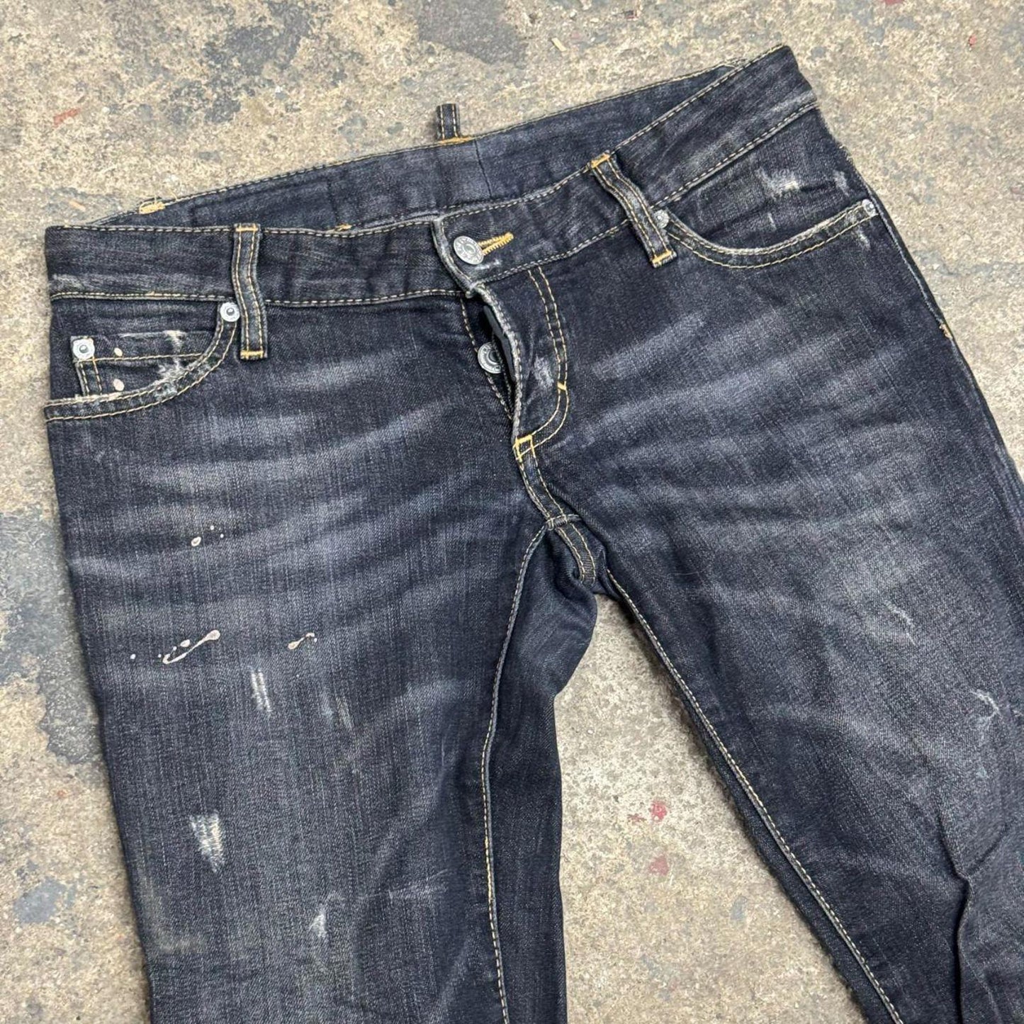 Archival Dsquared² Low Rise Cropped Capri Distressed Skinny Jeans