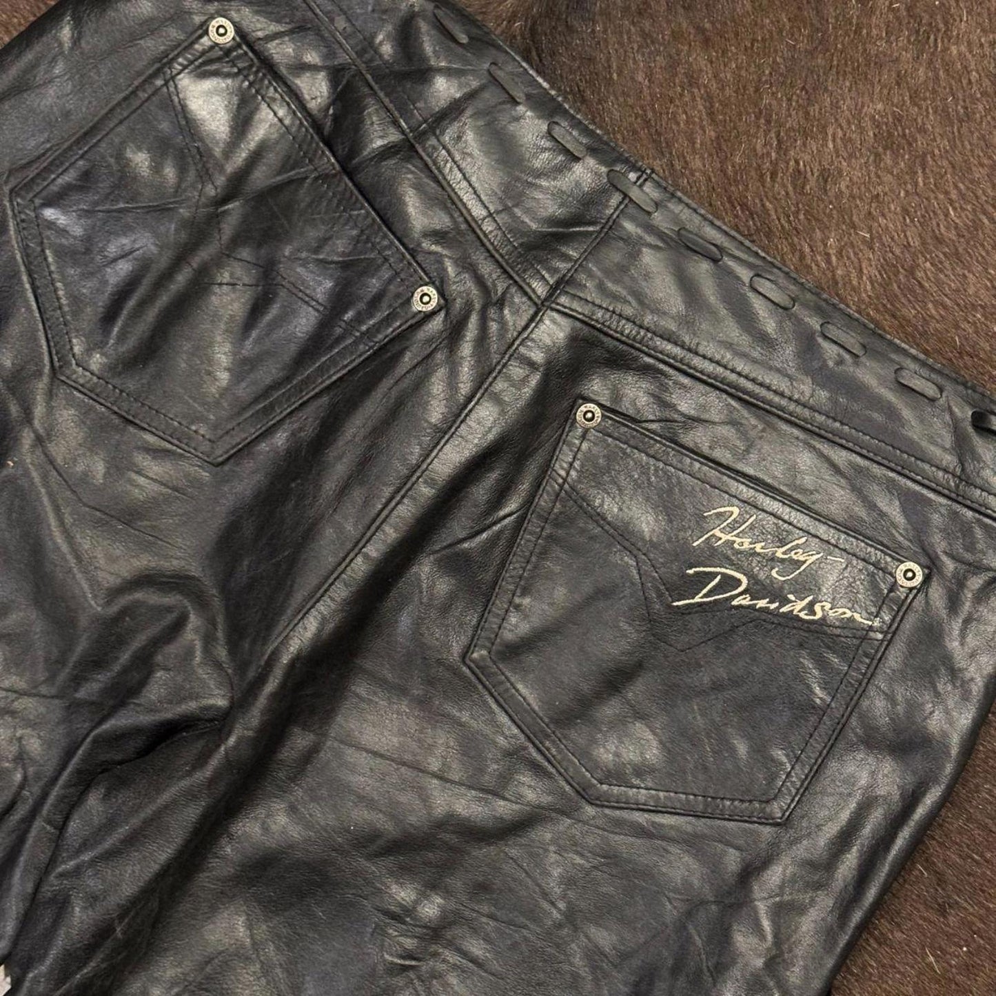 Vintage Rare Heavy Studded Harley-Davidson Leather Pants