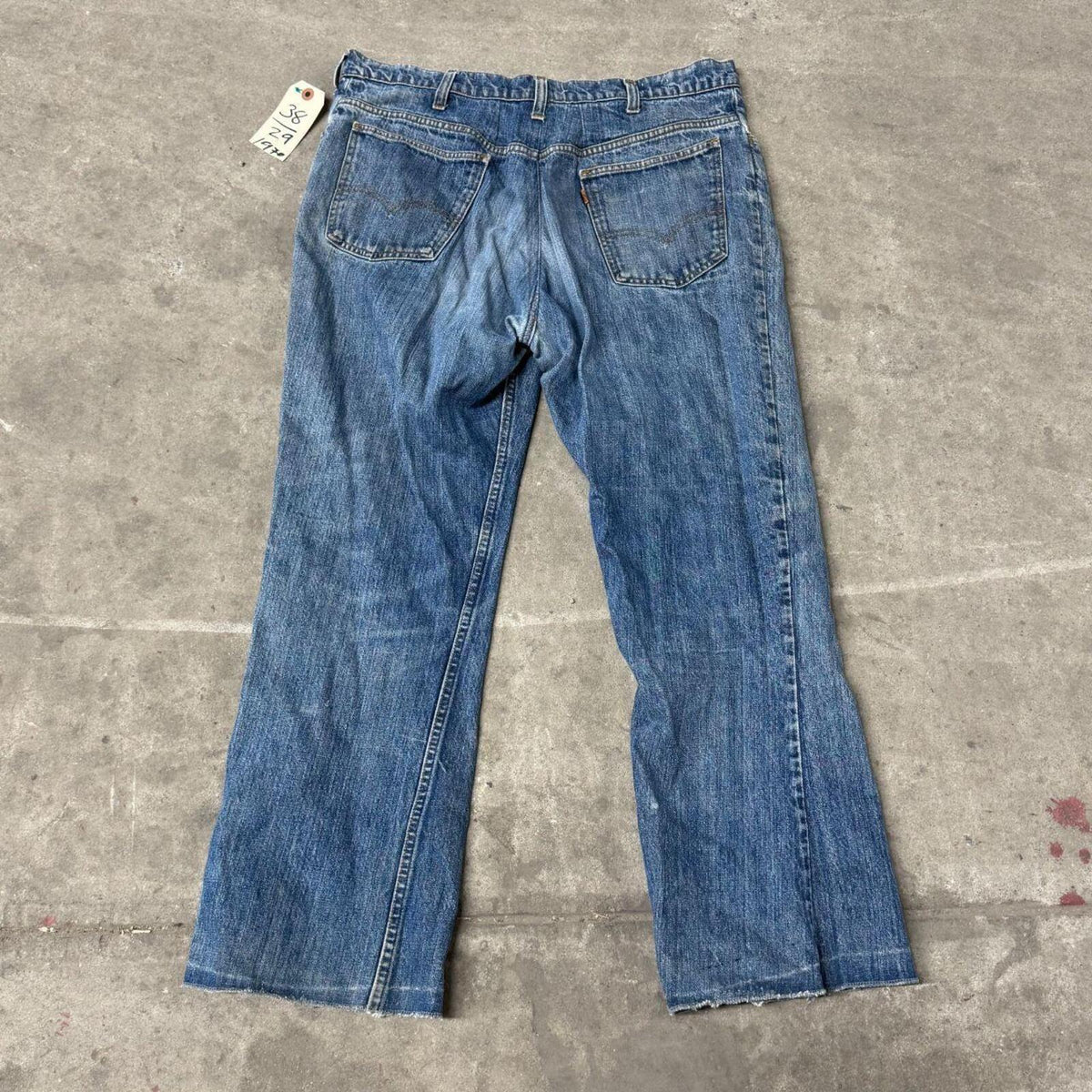 70s Vintage Levi's Orange Tab Mud-Washed Denim Jeans sz 38x29