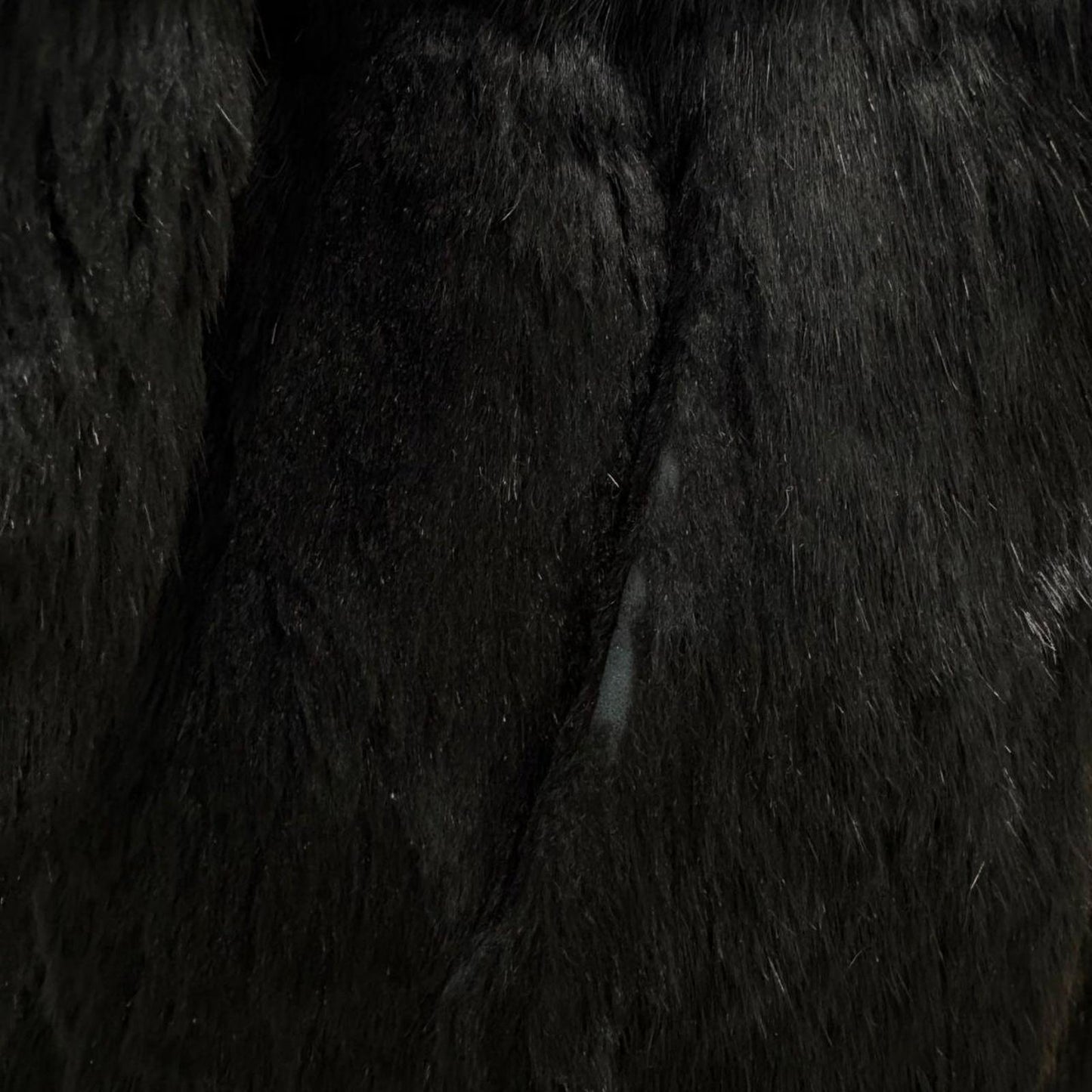Vintage Black Rabbit Fur Longline Coat