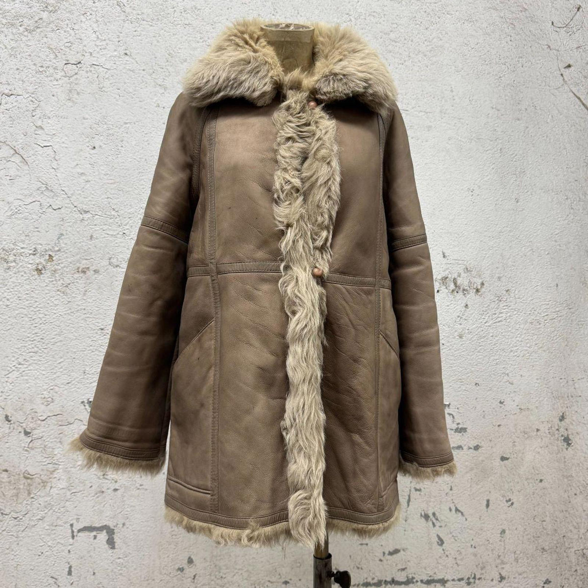 Vintage 70s Afghan Penny Lane Leather Coat