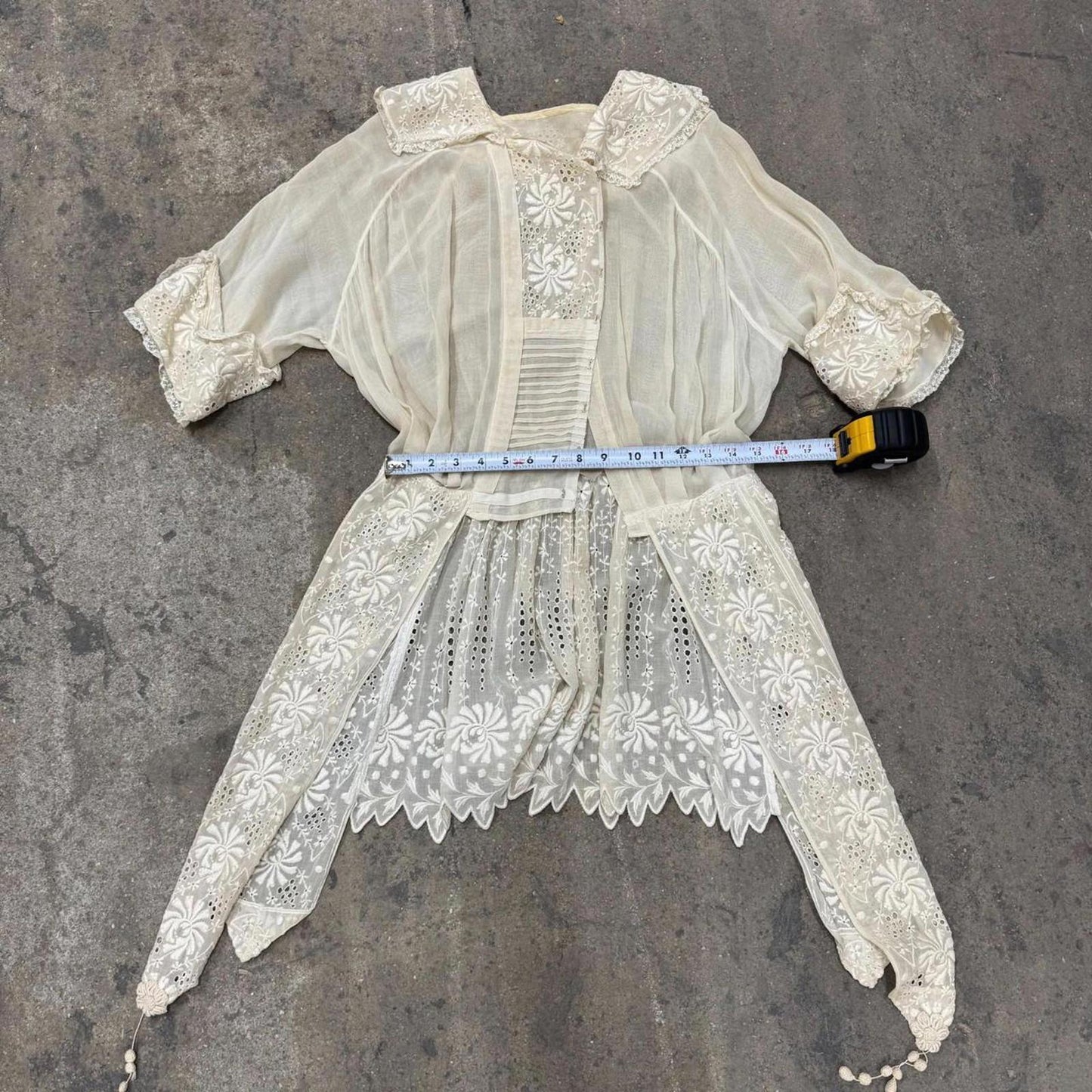 RARE Antique Edwardian White Broderie Tea Robe Jacket