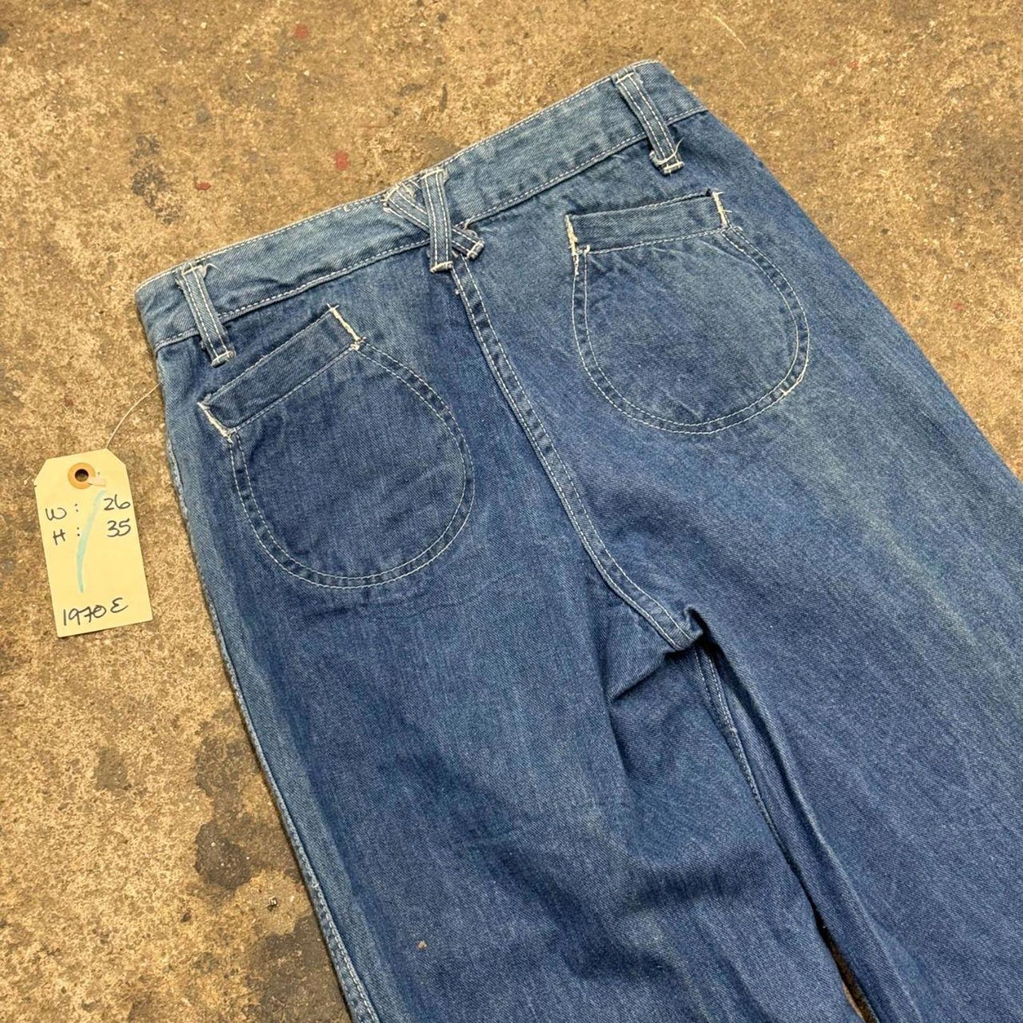 Vintage 70s High-Rise Flare Bell Bottom Jeans XS