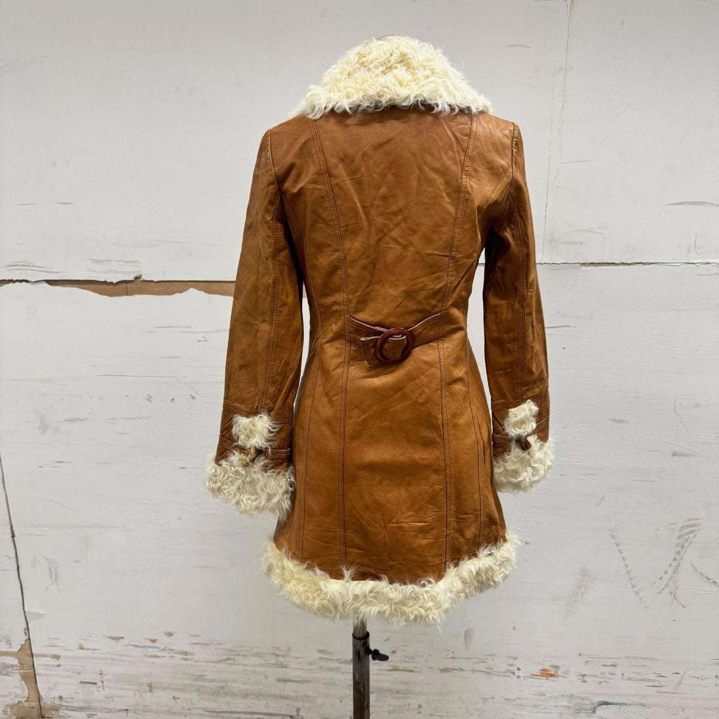 Vintage Y2K Penny Lane Afghan Genuine Leather & Shearling Coat