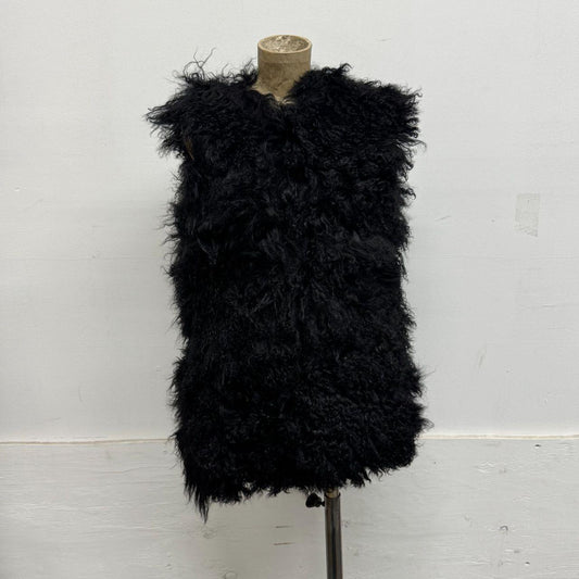 Vintage Black Mongolian Lamb Vest