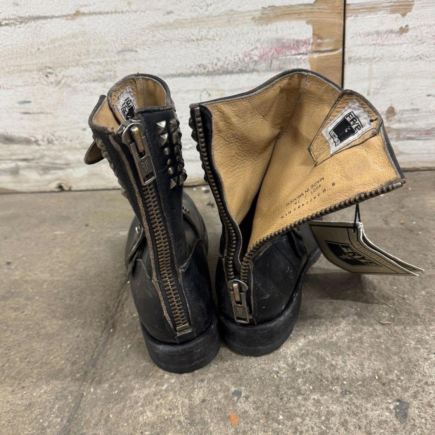 Deadstock Frye Veronica Studded Leather Moto Boots - NWT 8