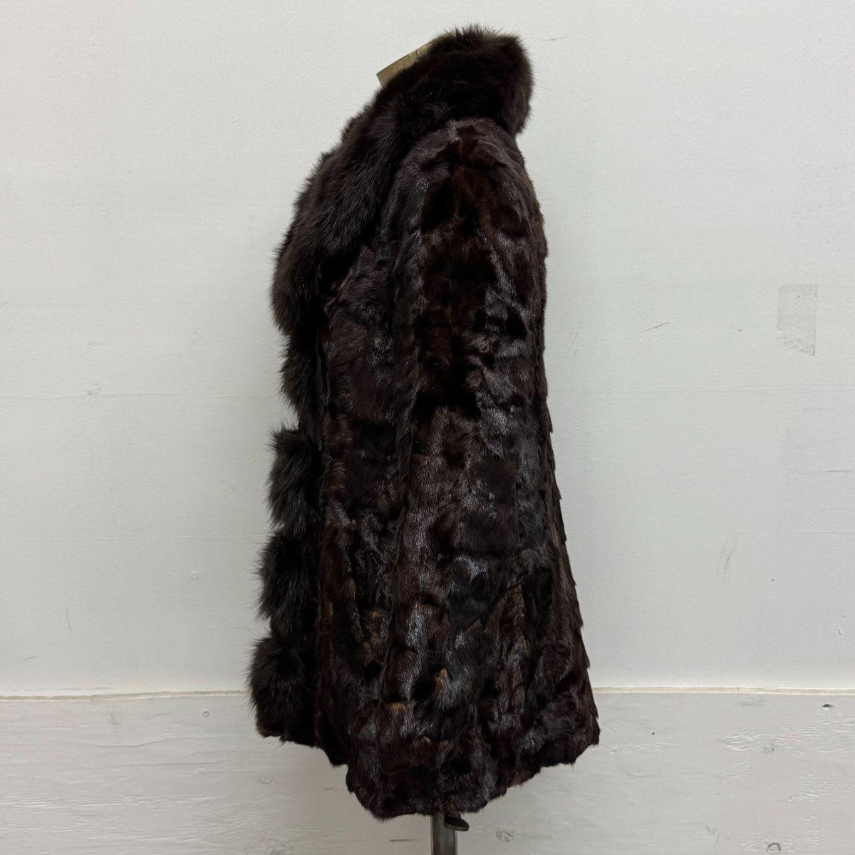 Vintage Y2K Brown Rabbit & Fox Fur Afghan Penny Lane Jacket Coat