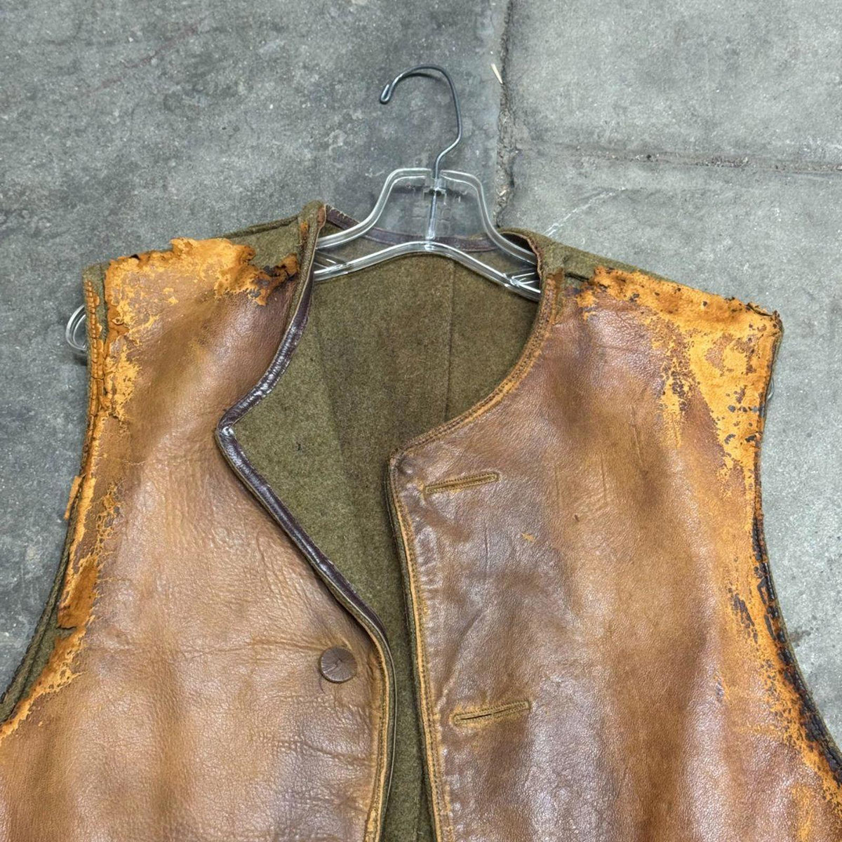 Vintage 60s 70s Leather Distressed Patchwork Western Film Costume Vest