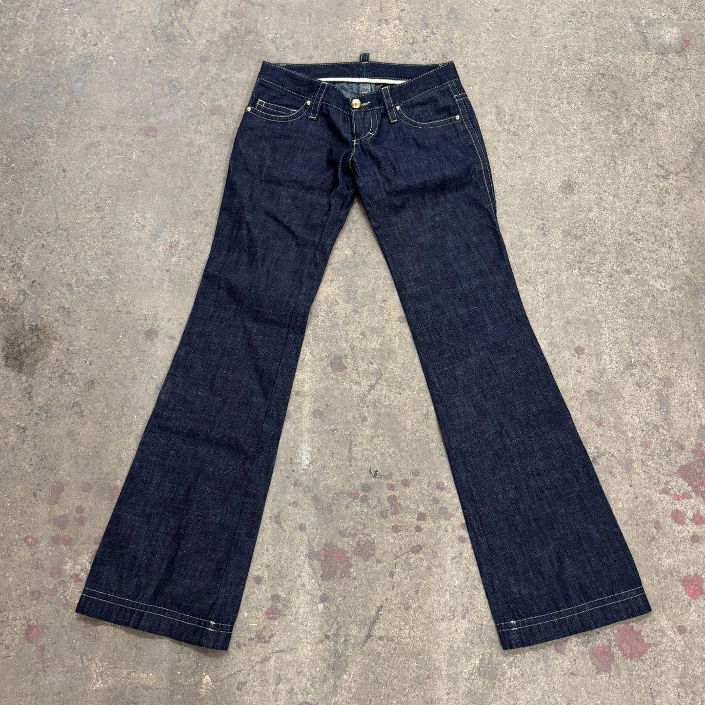 Y2K Vintage Dsquared2 Ultra Low-Rise Dark Wash Flare Jeans