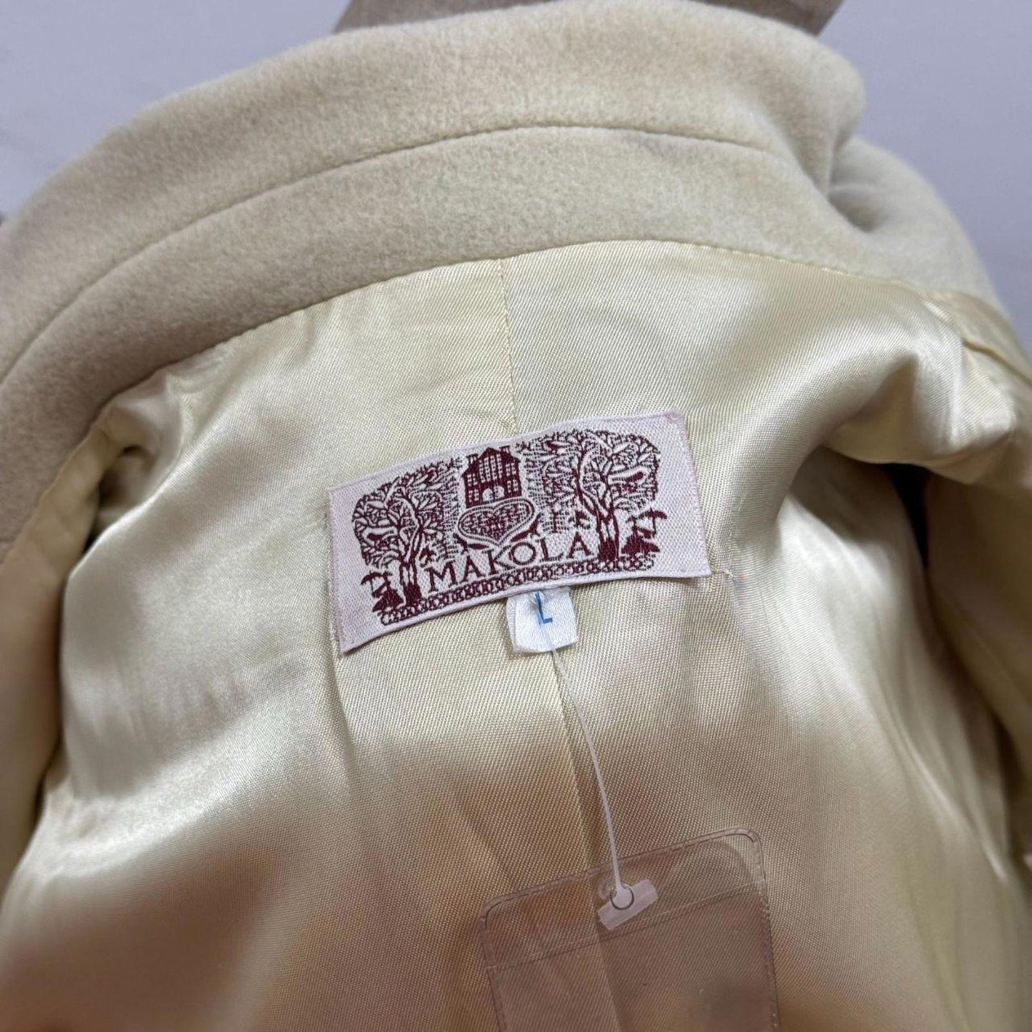 90s Vintage Makola Pale Sage Wool Longline Coat