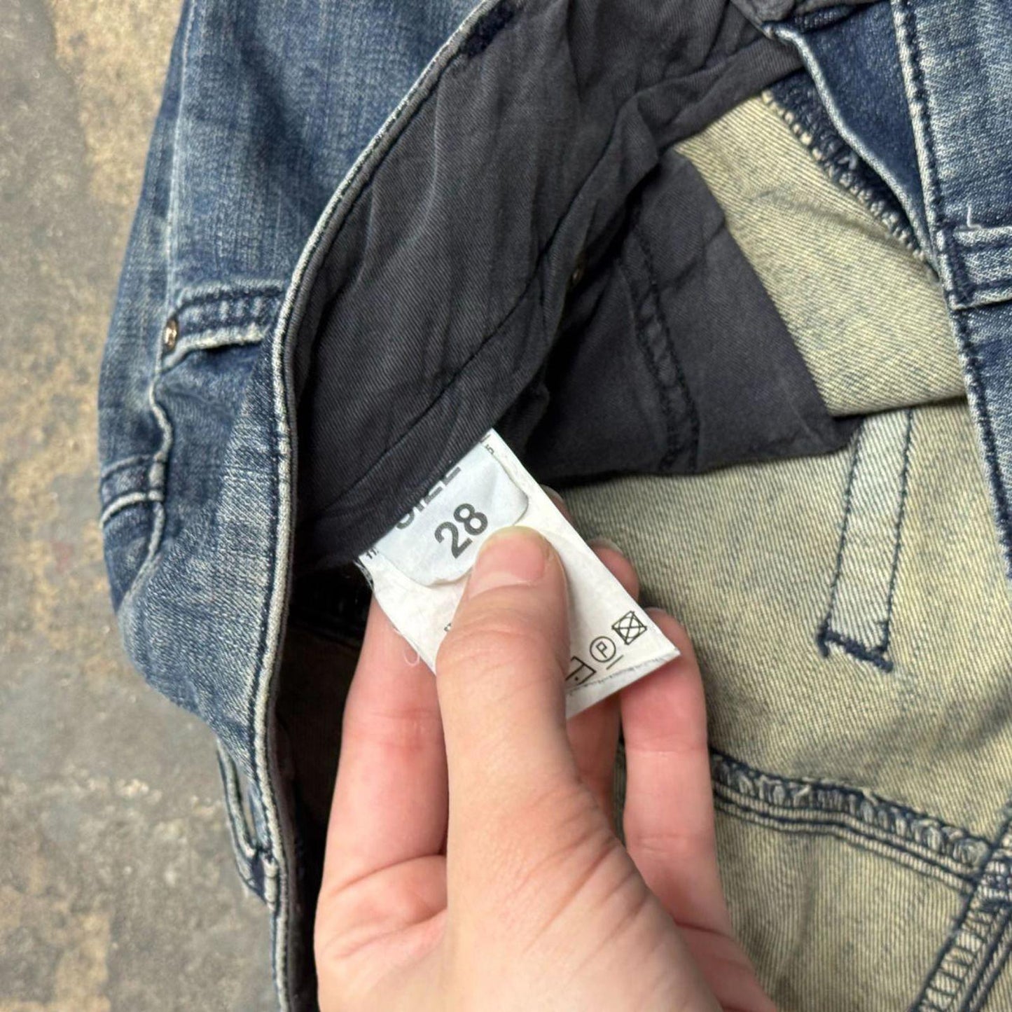 Y2K Vintage Archival John Richmond "Stepped On" Low-Rise Skinny Jeans 28