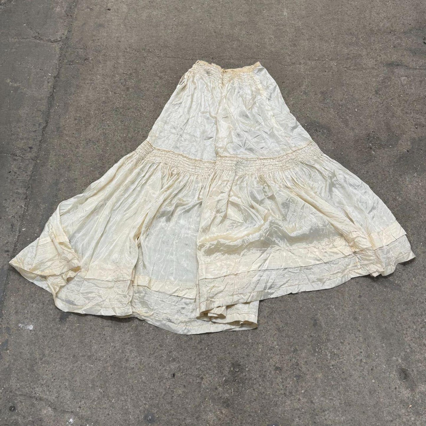 Antique Edwardian Silk Petticoat Slip Skirt XXS