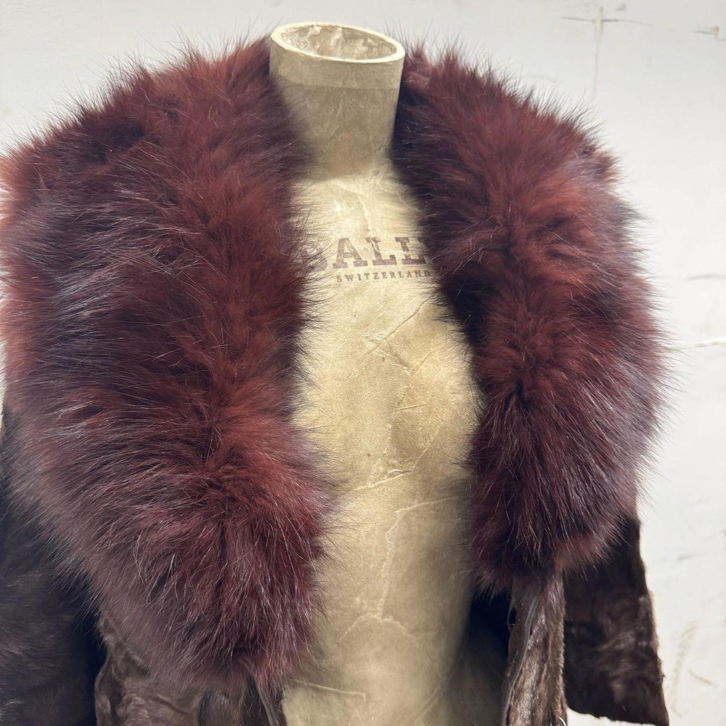 Vintage Patchwork Pony Hair Calfskin & Fox Fur Longline Coat