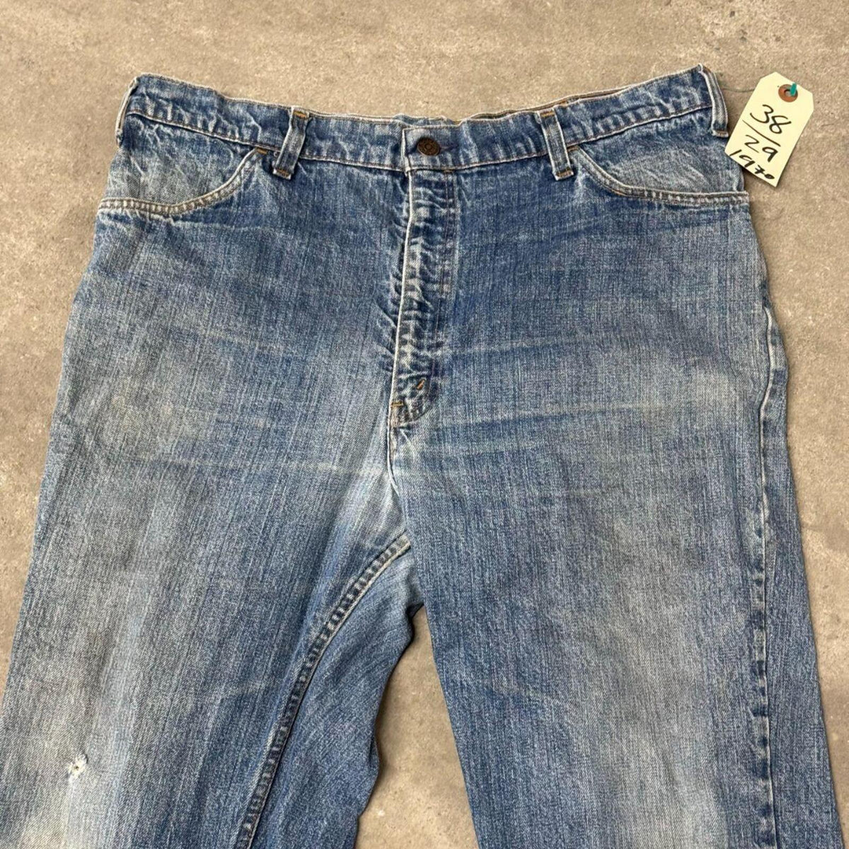 70s Vintage Levi's Orange Tab Mud-Washed Denim Jeans sz 38x29