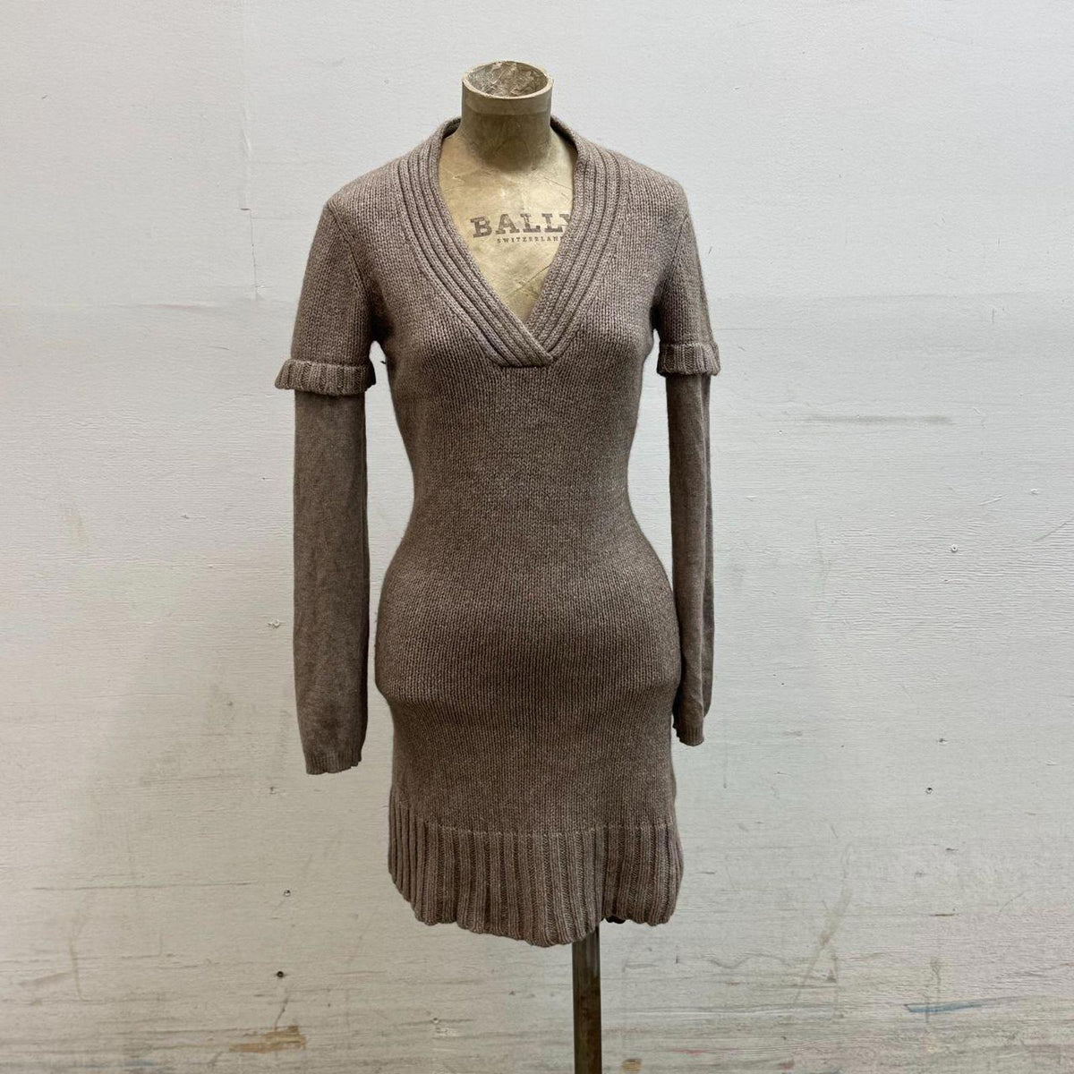 Y2K Vintage Un Deux Trois Silk & Angora Luxe Knit Dress Brown