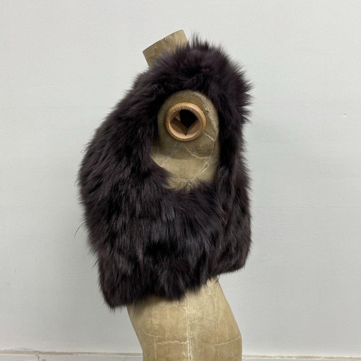 Y2K Vintage Slate Mauve Genuine Fox Fur Vest