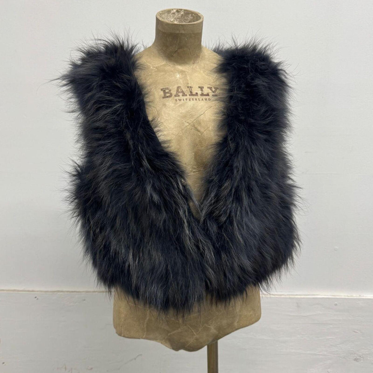 Y2K Vintage Slate Gray Highlight Genuine Fox Fur Vest