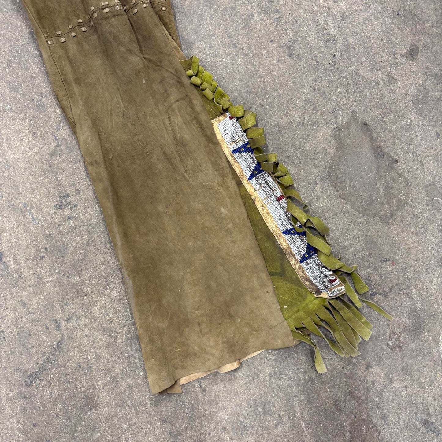 Vintage 40s/50s Suede Western Beaded Fringe Trousers