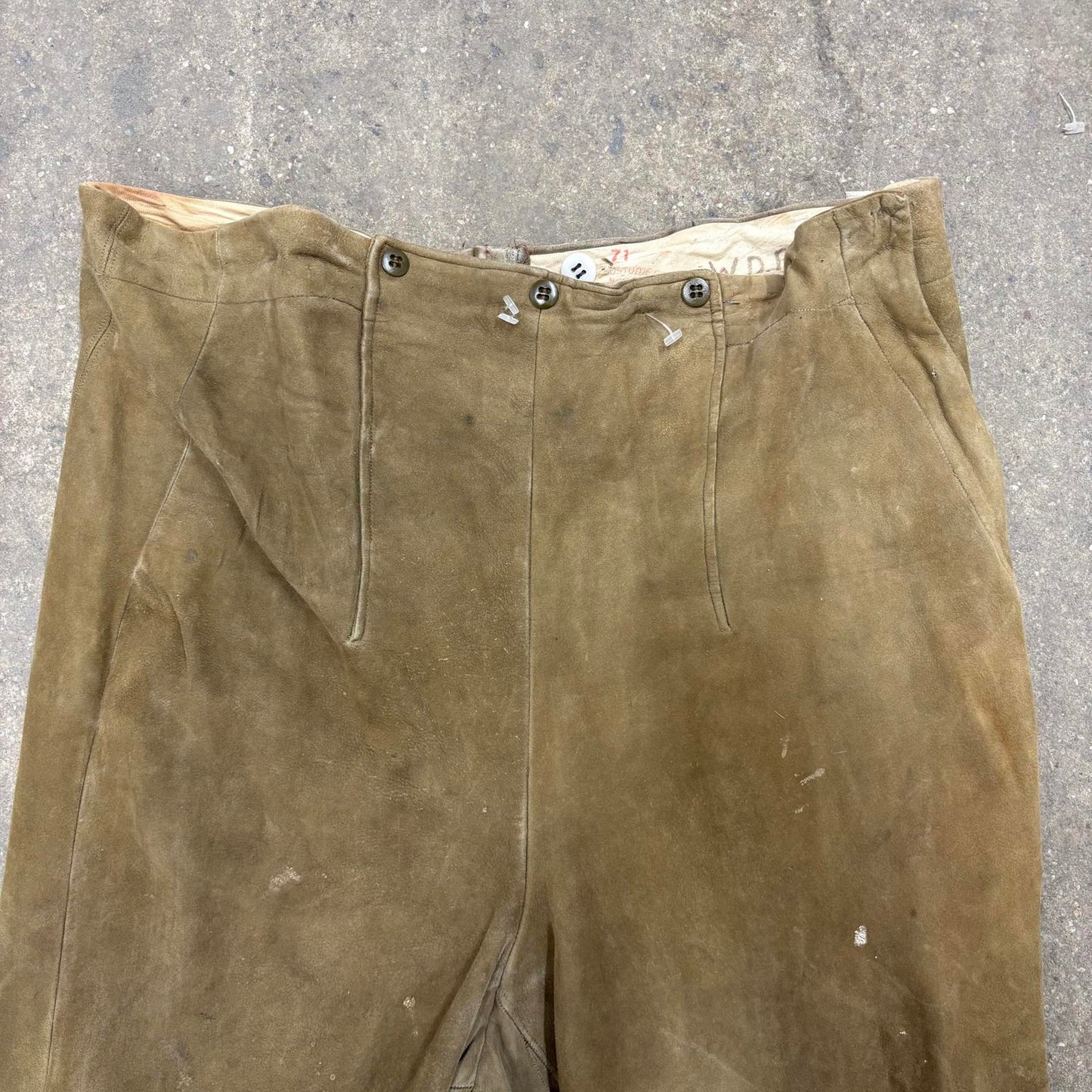 Vintage 40s/50s Suede Western Beaded Fringe Trousers