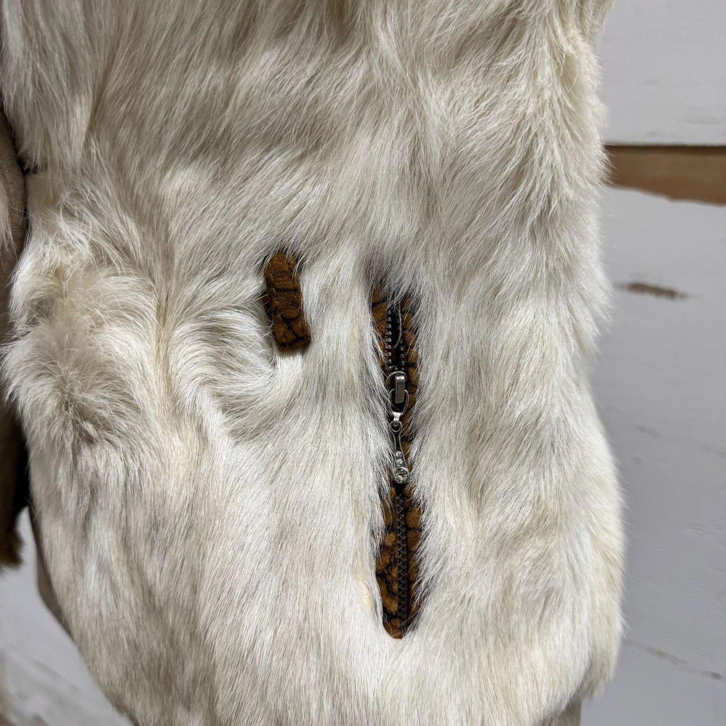 Vintage Y2K Rabbit Fur, Fox Fur, & Leather Statement Vest