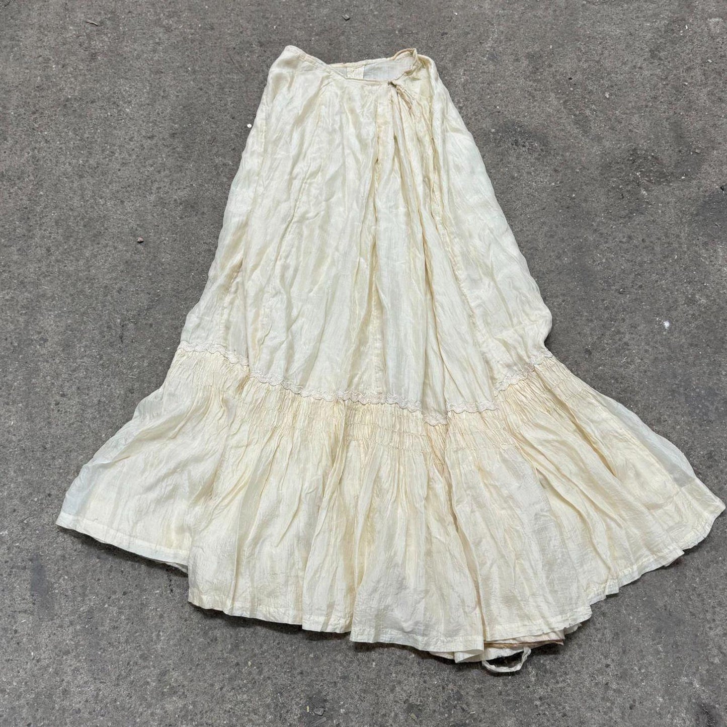 Antique Edwardian Silk Petticoat Slip Skirt XXS