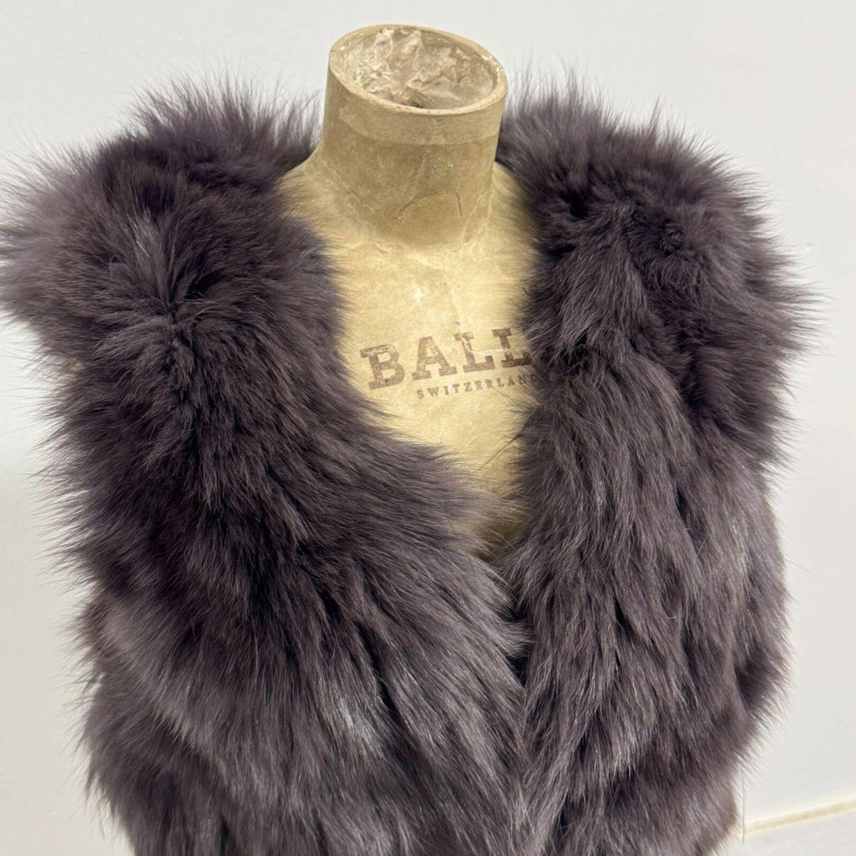 Y2K Vintage Slate Mauve Genuine Fox Fur Vest