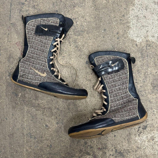 Rare Vintage Nike Boxing Boots Black Tweed Y2K
