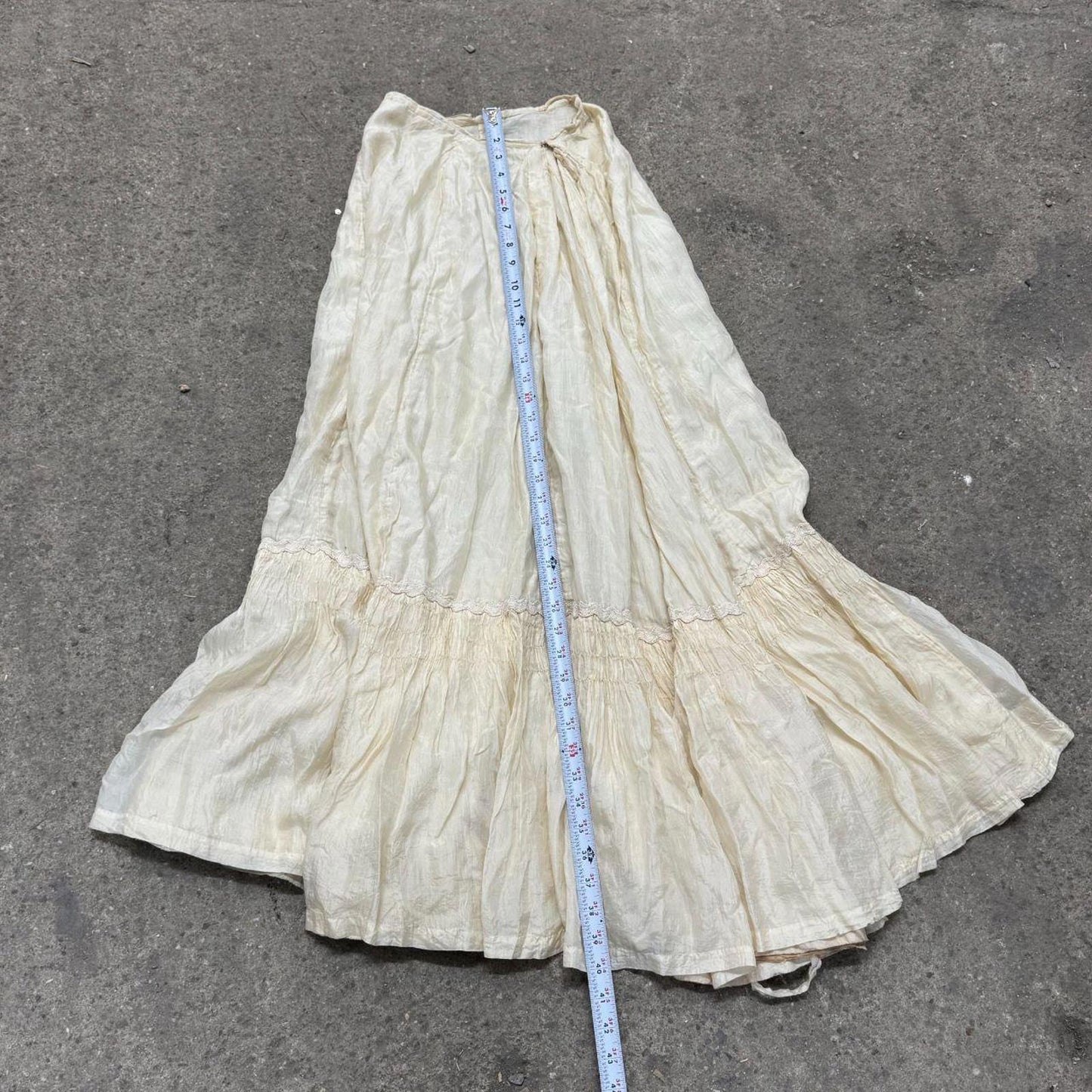 Antique Edwardian Silk Petticoat Slip Skirt XXS