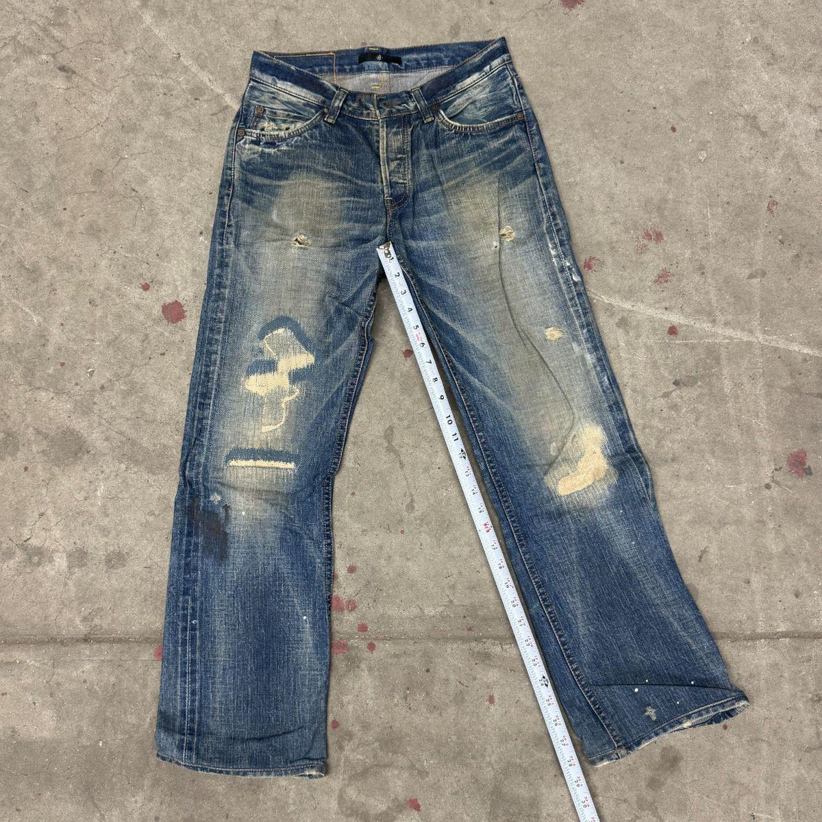 Vintage Y2K Ultra Low Rise Jeans Faded Mud Wash Japanese Johnbull