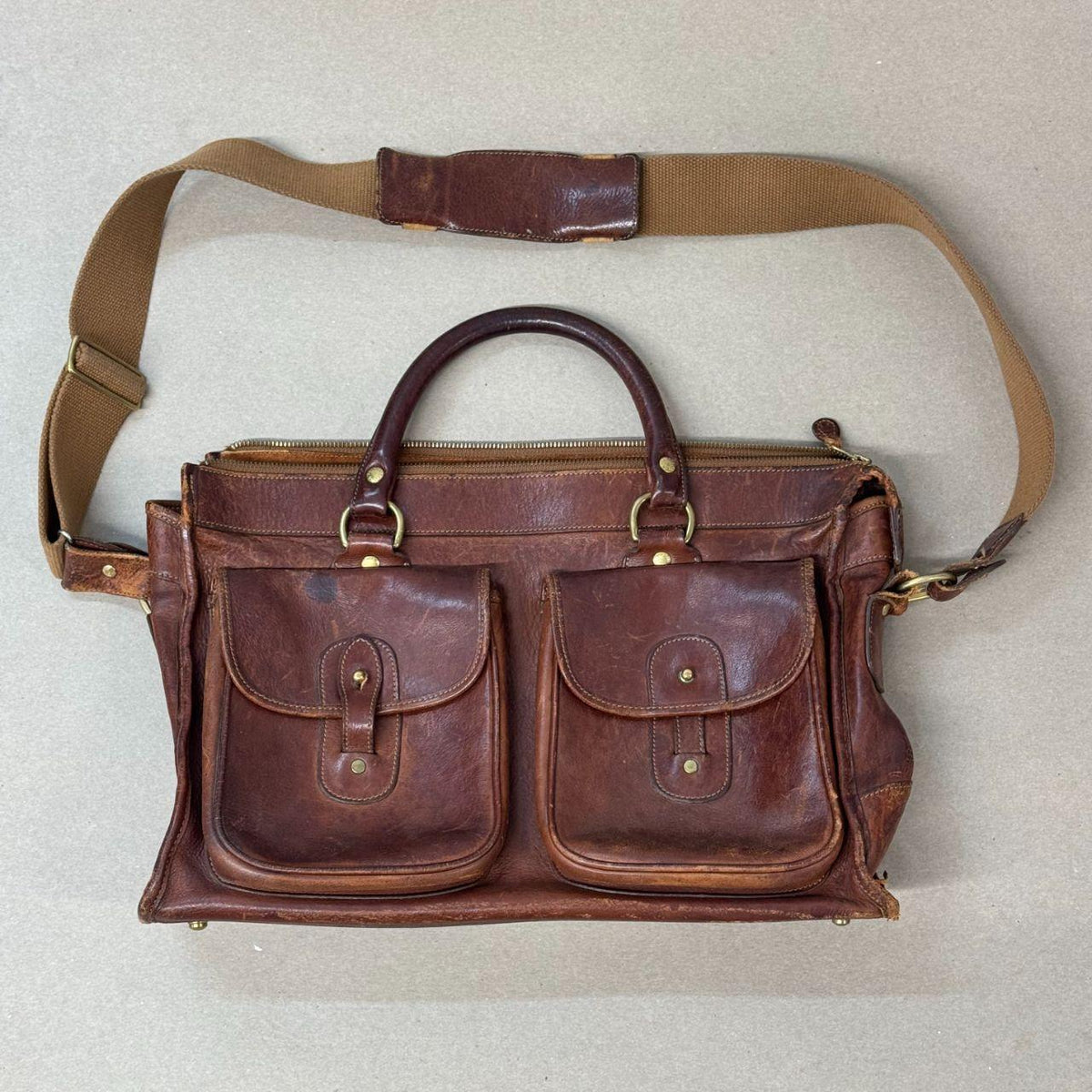 Vintage Marley Hodgson Ghurka Examiner Brown Leather Briefcase Bag