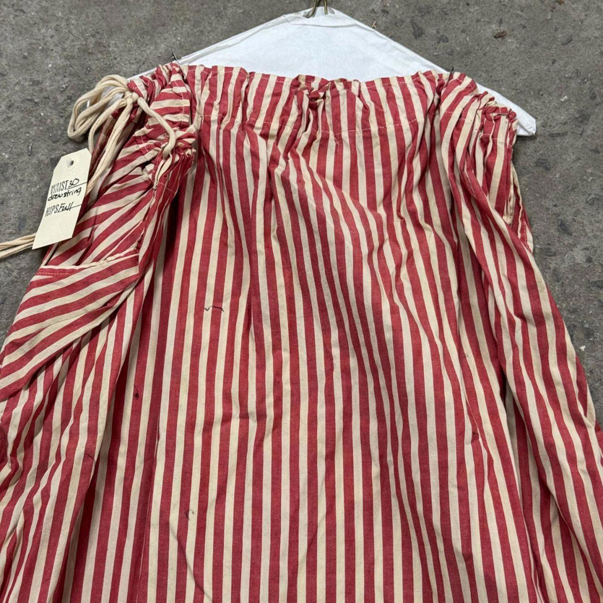Vintage Film Costume 50s Does Victorian Western Style Prairie Skirt Red Stripe