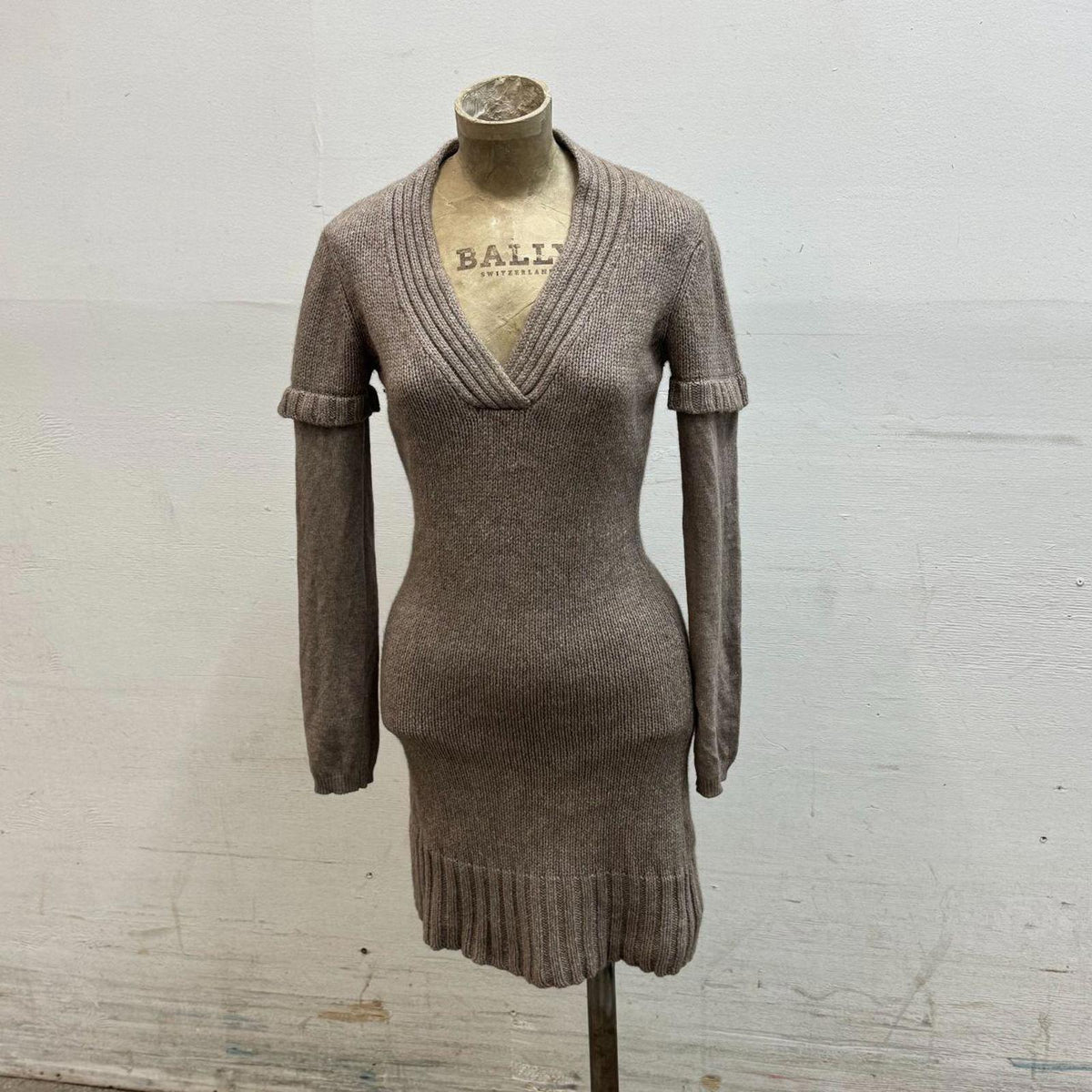 Y2K Vintage Un Deux Trois Silk & Angora Luxe Knit Dress Brown
