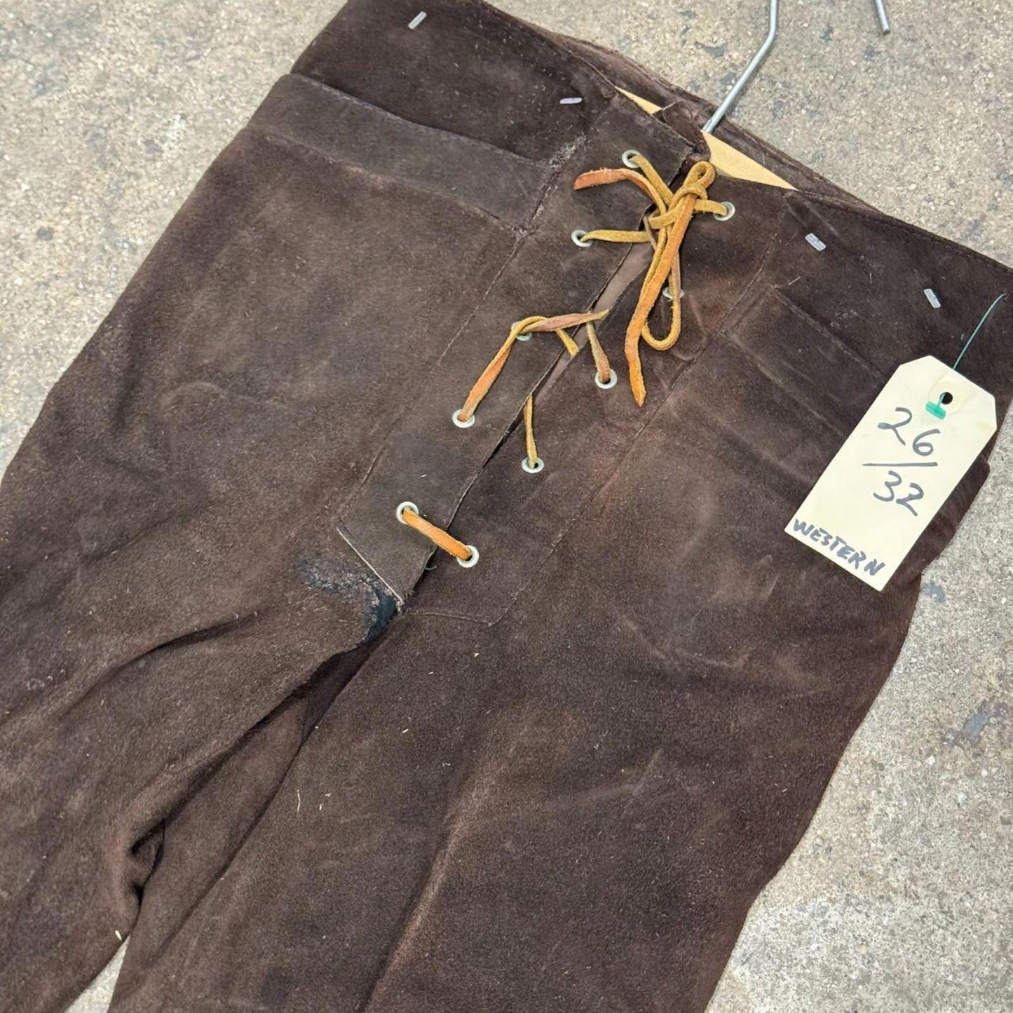 Vintage 40s 50s Brown Suede Western Leather Fringe Trousers