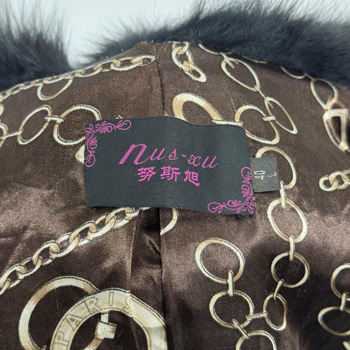 Vintage Y2K Black Rabbit & Fox Fur Jacket Coat