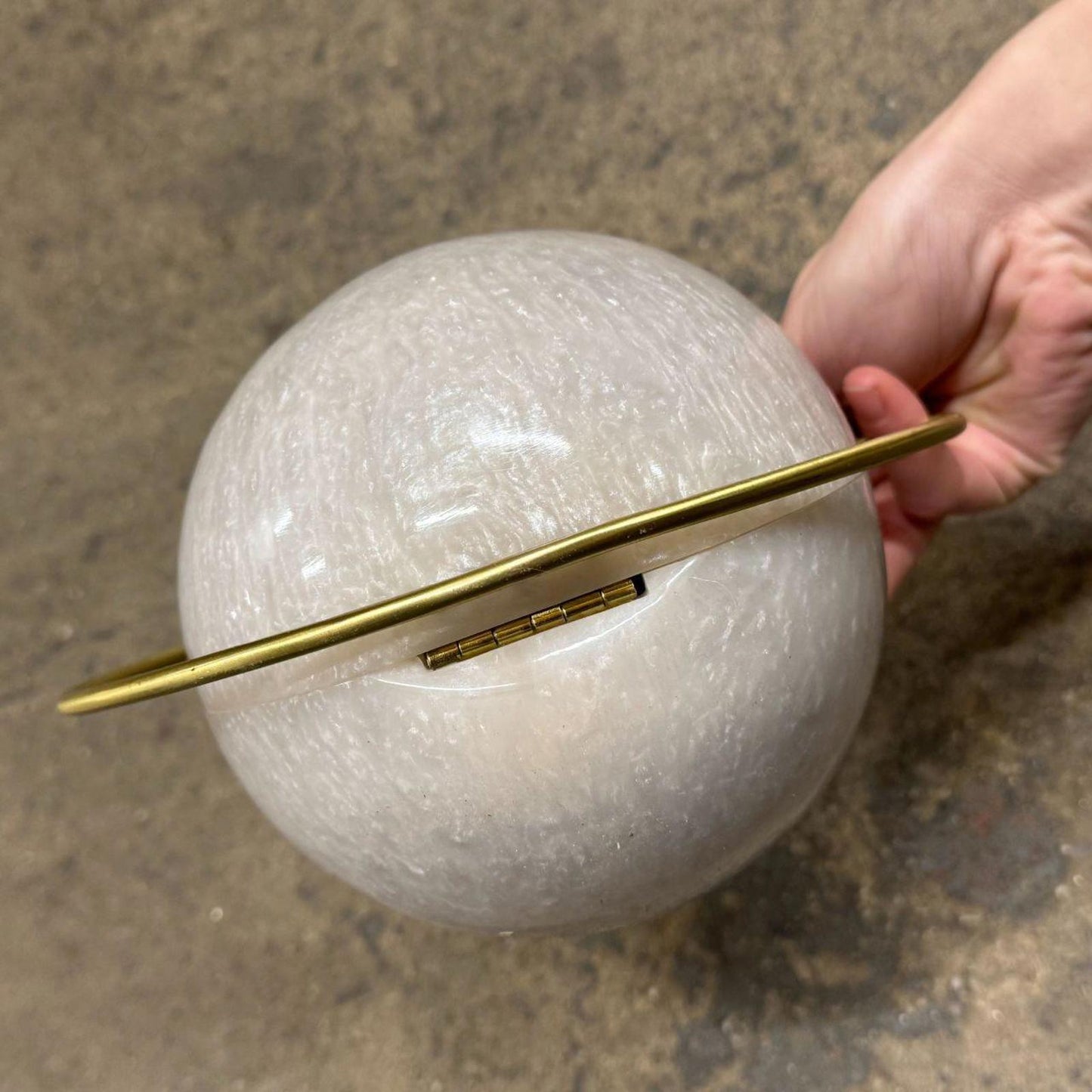 Auvré Daylight Orb Evening Clutch in Pearl White