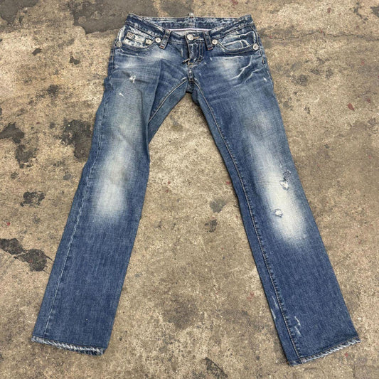 Archival Y2K Vintage Dsquared² "Camp Chippewa" Ultra Low-Rise Jeans S