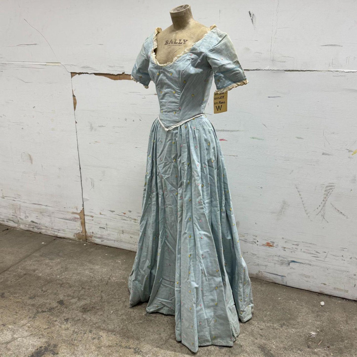 Vintage 40s does 1800s Victorian Blue 2pc Gown Prairie Western Film Costume
