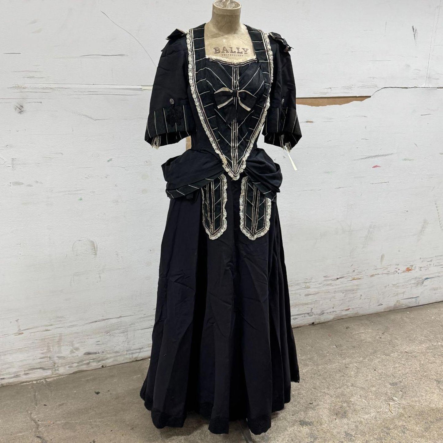 Vintage Black 50s does Victorian Mourning Gown Film Costume