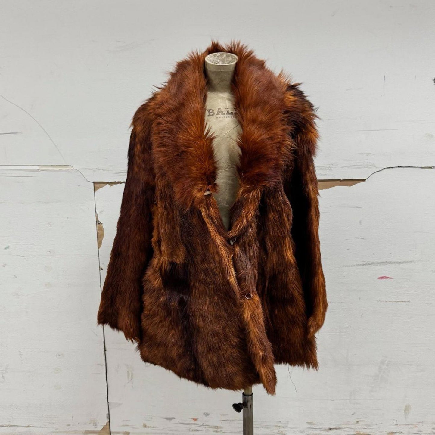 Vintage 70s Genuine Goat Fur Statement Coat