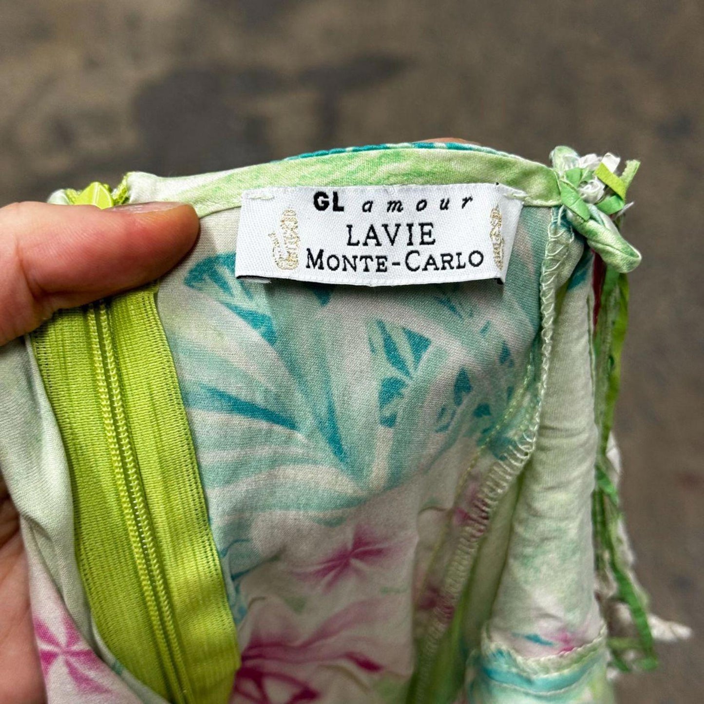 Y2k Vintage Glamour La Vie Monte-Carlo Silk &Lace Maxi Dress