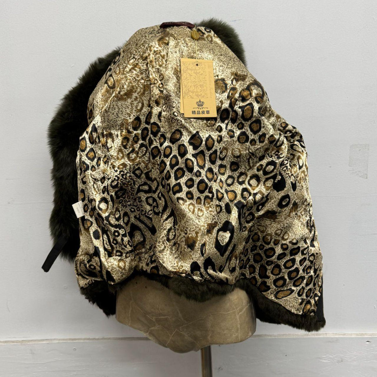 Vintage Y2K Olive Green Rabbit & Fox Fur Jacket Coat