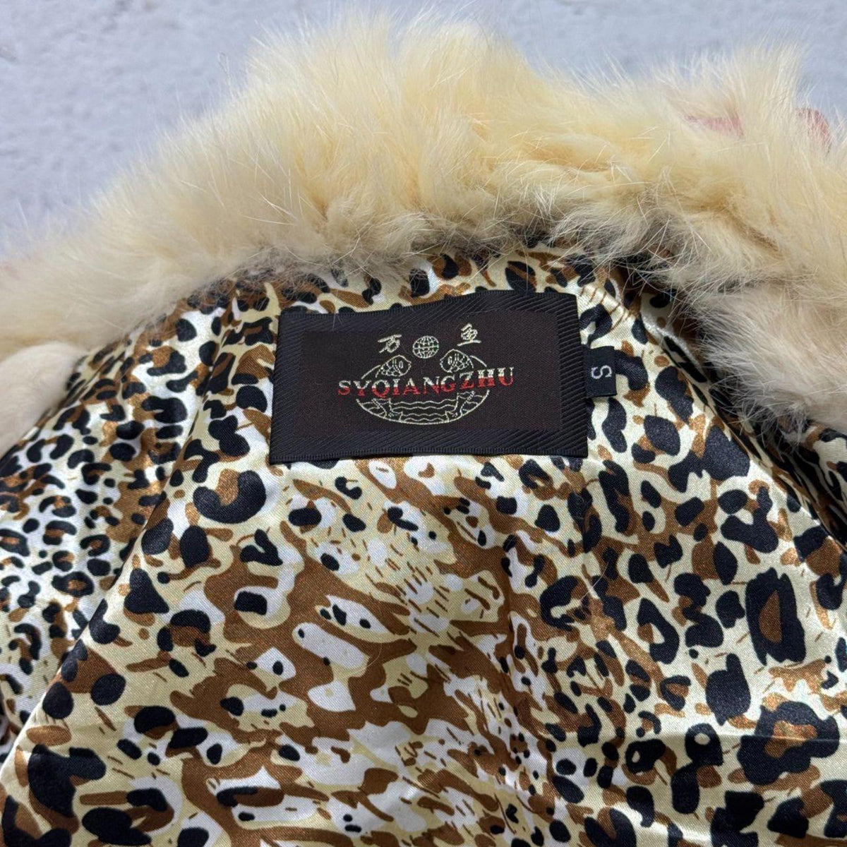 Vintage Y2K Cream Rabbit & Fox Fur Crop Jacket Coat