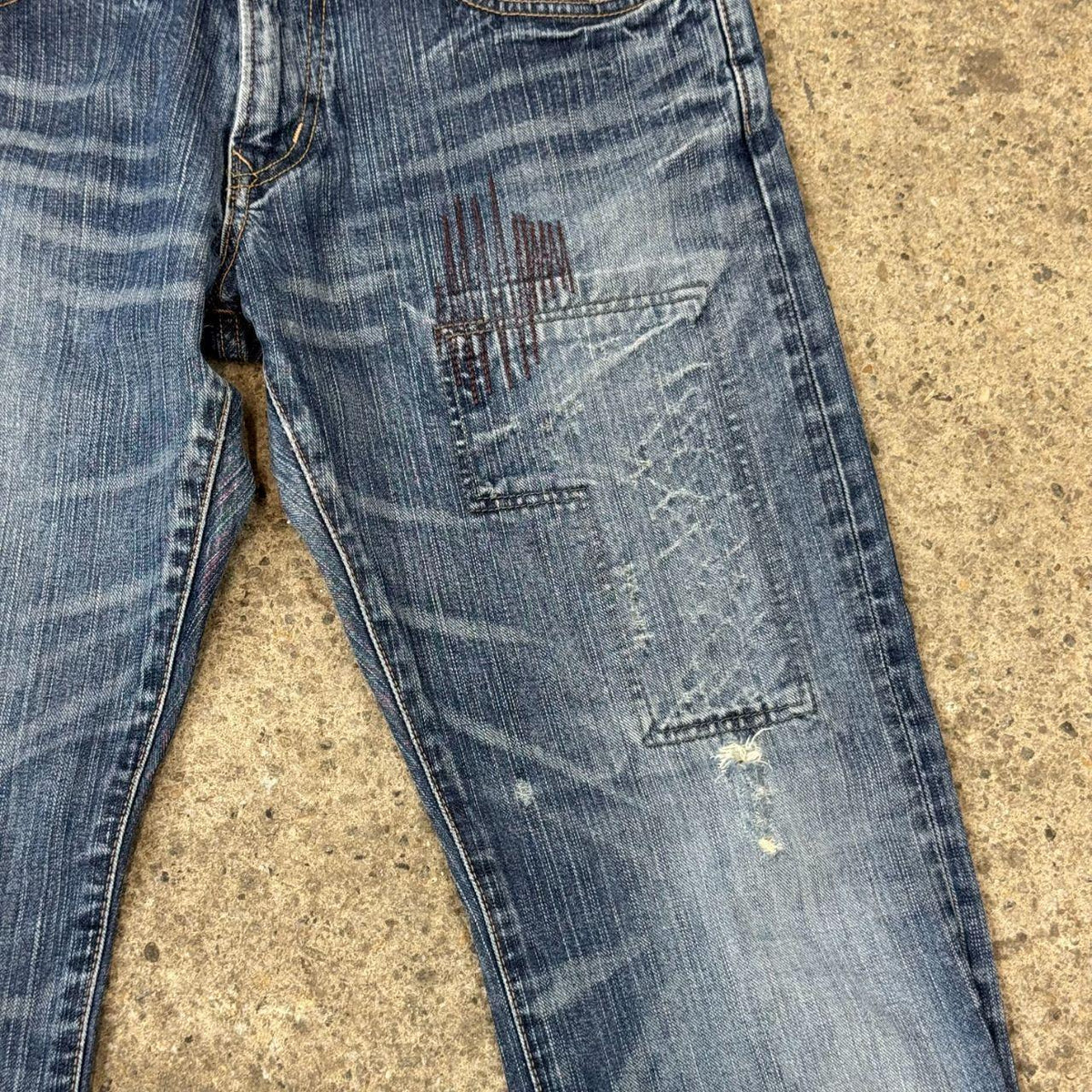 Vintage EDWIN Exclusive Vintage 403XV Distressed Patchwork Jeans
