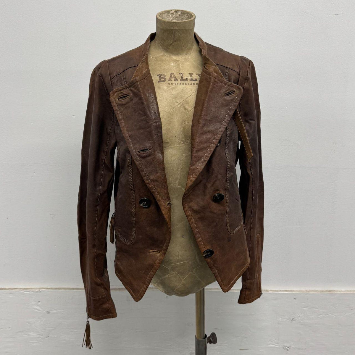 Vintage BASIC HOUSE Brown Lambskin Multi-Way Leather Jacket