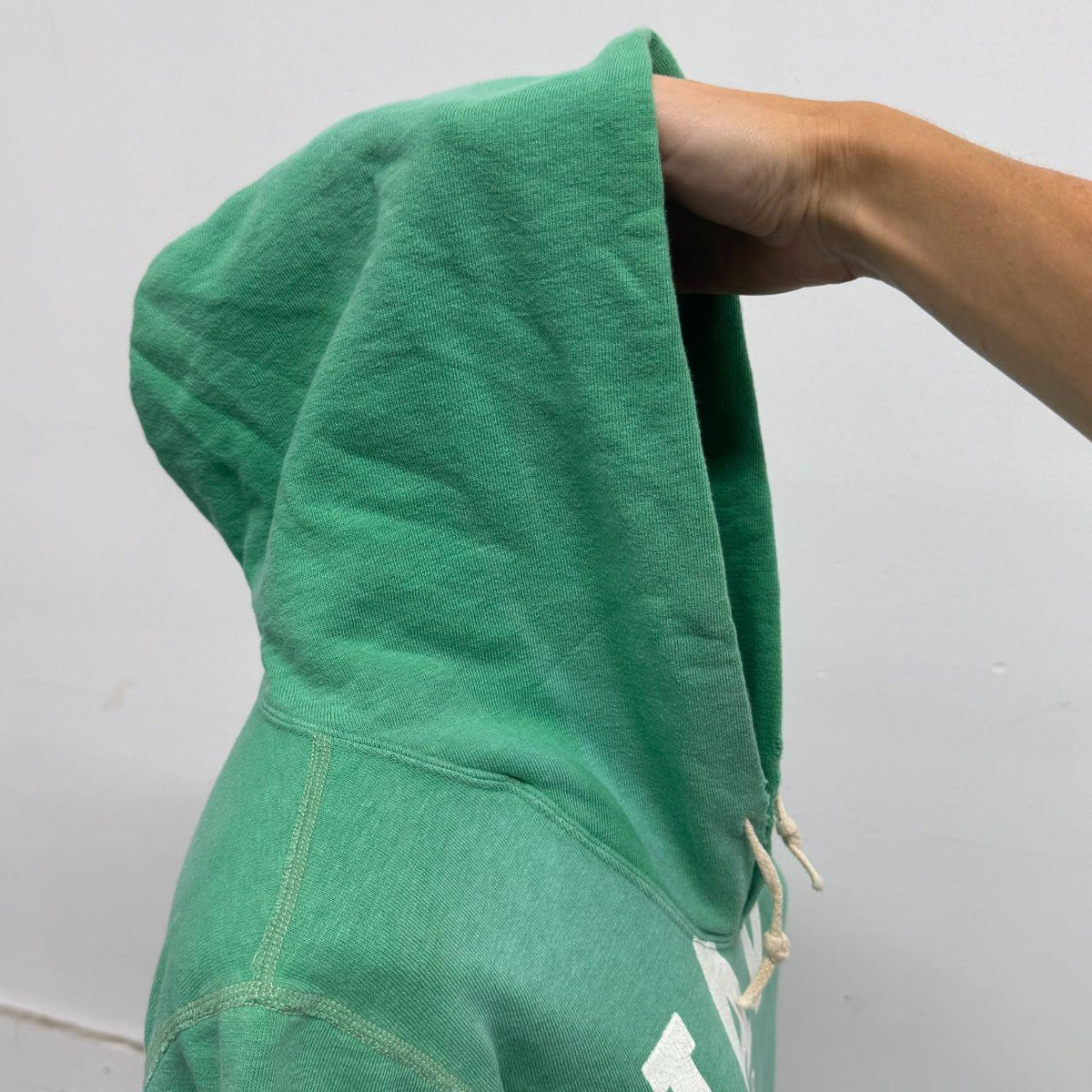 Denim & Dungaree Japanese Layered Green Cotton Hoodie Dress